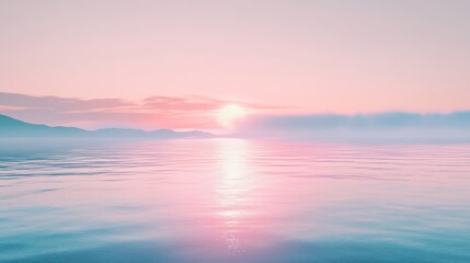 Poster - A soft pastel gradient blending light blue to pink, creating a soothing and calming visual for relaxation.