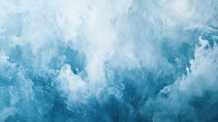 Poster - Abstract smoke or mist designs in soft shades of blue and white, creating an ethereal and airy effect.