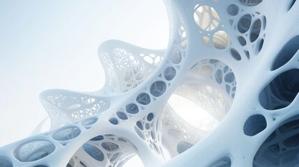 Poster - AI generative technology concept with organic AI-generated structures, futuristic architecture