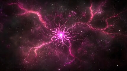 Poster - Cosmic Radiance Ethereal Nebula Burst in Deep Space Phenomenon Galactic Light Fractal Design