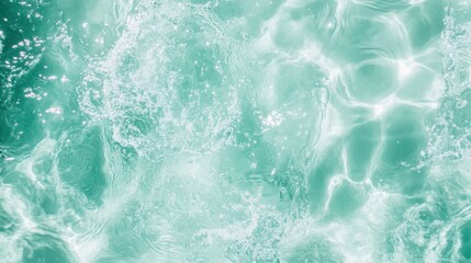 Poster - An abstract view of a turquoise water surface, featuring gentle ripples and soft reflections, evoking a sense of calmness and tranquility in nature's beauty.