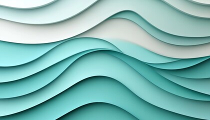 Poster - Seamless Robin s Egg Blue to Turquoise Gradient. 3D Background, Low Profile Style, Design Element