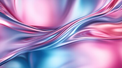 Poster - A warm and inviting abstract background featuring soft pink and blue fluid waves that create a calming aesthetic, ideal for design projects with soothing themes.
