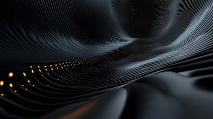 Poster - Black background with 3D depth illusion, immersive and realistic