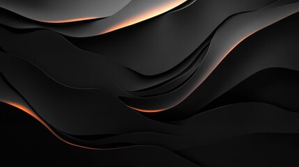 Poster - Black background with minimalist abstract design, futuristic and clean