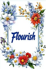  Floral frame with the word 