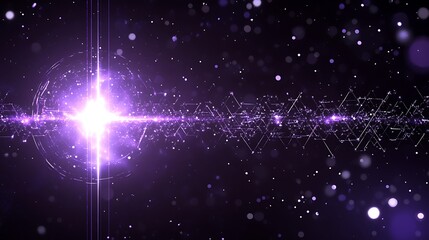 Poster - Digital Nexus Convergence Cosmic Radiance Sparkles in Metaverse Virtual Space Background Art