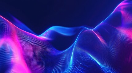 Poster - Blue background with cyber aesthetic neon tones, high-energy and digital