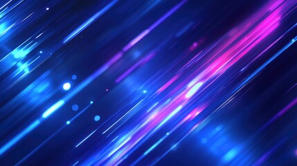 Poster - Blue background with cyber aesthetic neon tones, high-energy and digital