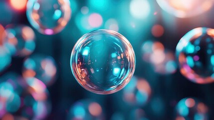 Poster - This image captures floating bubbles in a playful abstract space, showcasing vibrant colors and a sense of whimsy, perfect for creative and inspirational contexts.