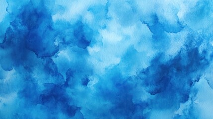 Poster - Blue watercolor background, artistic and fluid