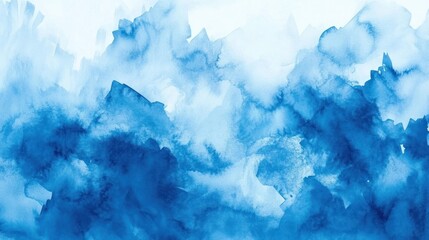 Poster - Blue watercolor background, artistic and fluid