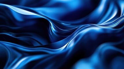 Poster - Blue wave background, flowing abstract motion