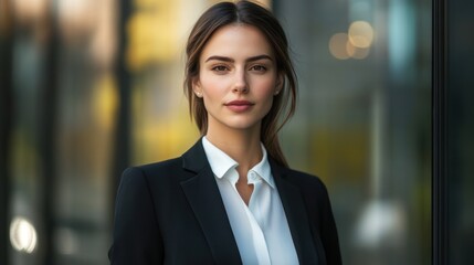 Poster - Business woman in suit, sleek and professional