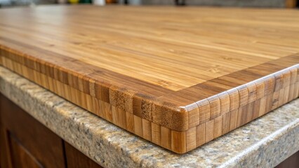 Aufkleber - A closeup exploring the contrasting patterns of polished bamboo and roughhewn edges illustrating the balance between refined elegance and raw nature that enhances the rustic charm.