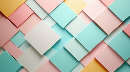 Poster - An abstract composition rich in pastel colors and geometric shapes is displayed, creating a playful and vibrant visual experience that attracts attention and curiosity.
