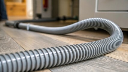Poster - A closeup of a flexible electrical conduit coiling into position illustrating the transition from rigid to flexible solutions for modern appliance installation.