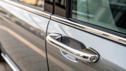 Aufkleber - A detail shot of a stylish handle embedded within the mirrored surface emphasizing a seamless design that complements contemporary decor.