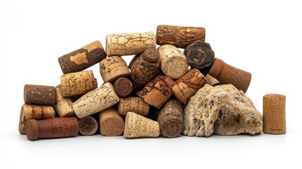 Poster - A pile of authentic wine corks arranged in a natural display, their textures and colors reflecting the heritage of winemaking and the celebratory spirit of each vintage.