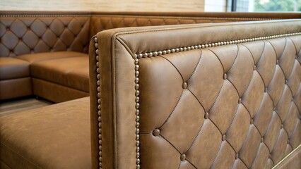 Aufkleber - A medium closeup of a corner where two upholstered panels meet emphasizing the smooth transition and the rich textures of the materials.