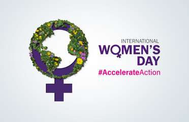 accelerate action - international women's day concept poster. 2025 women's day campaign theme - #acc