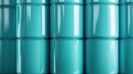 Poster - A breathtaking arrangement of sleek teal ceramics meticulously stacked, highlighting the beauty of modern design and the allure of minimalist aesthetics.