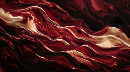 Poster - A stream of flowing red wine in mid-motion, evoking a sense of indulgence, elegance, and luxury, with smooth textures and rich hues creating a beautiful visual harmony.