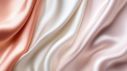 Poster - A serene visual of smooth silk draped in soft pastel tones, highlighting the gentle curves and flowing patterns that evoke tranquility and a sense of peace.