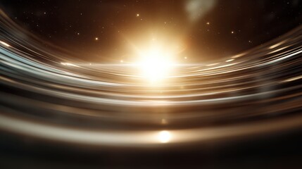 Poster - An abstract representation of light and space in motion demonstrates dynamic energy through swirling patterns and brightness, evoking a sense of cosmic adventure and exploration.