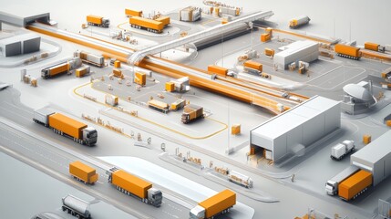 Aufkleber - An interconnected logistics system, illustrating dynamic routes, modern transport vehicles, and efficient hubs, emphasizing fast and seamless global delivery processes.