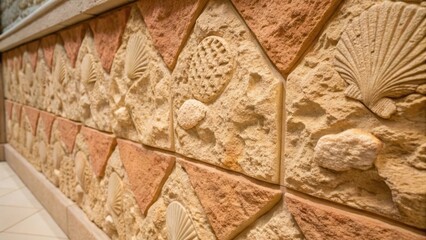 Aufkleber - Textured Wall Details A closeup of a decorative textured aquarium wall feature made of faux rock or coral showcasing the depth and design elements.