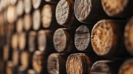 Poster - Natural textures of wine corks displayed in a close-up shot, each one representing the essence of a unique vintage, with rustic charm and rich history.