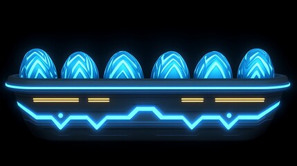 Poster - Futuristic Hatchery Platform with Patterned Eggs for Technological Advancement and Scientific Study