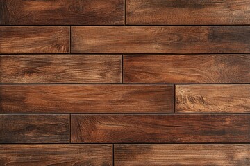 Horizontal planks of a wooden wall with a brown color