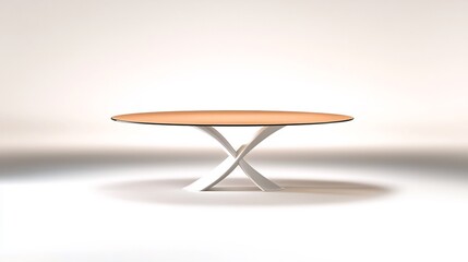 Modern Oval Table Against White Background. Interior Design. Possible use Stock photo