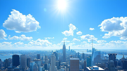 pixel art new york city skyline panorama