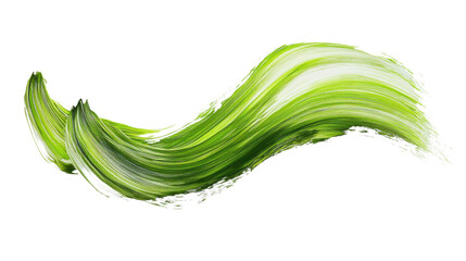 Poster - green paint stroke creating a wavy pattern on transparent background