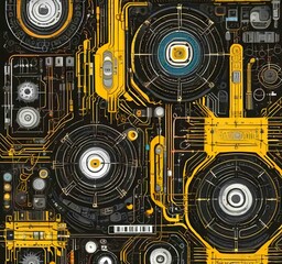 Poster - illustration of abstract technology background.