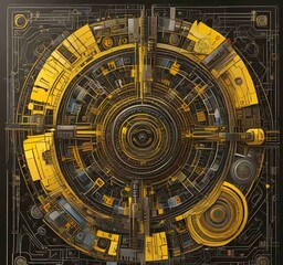 Poster - illustration of abstract technology background.
