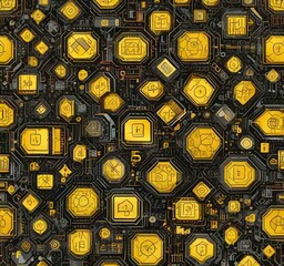 Poster - illustration of abstract technology background.