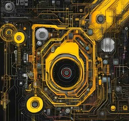 Poster - illustration of abstract technology background.