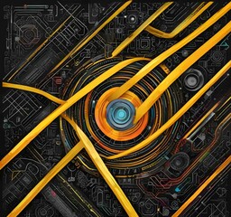 Poster - illustration of abstract technology background.
