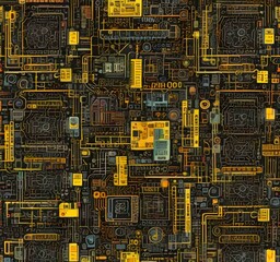 Poster - illustration of abstract technology background.