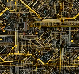 Poster - illustration of abstract technology background.