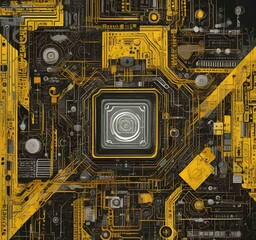 Fototapete - Illustration of abstract technology background.