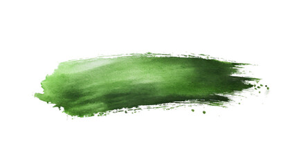 Poster - green watercolor brush stroke on transparent background