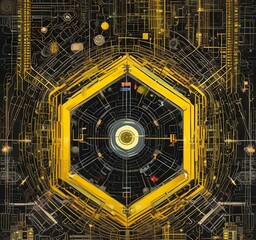 Poster - illustration of abstract technology background.