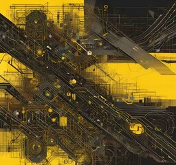 Poster - illustration of abstract technology background.