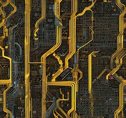 Poster - illustration of abstract technology background.