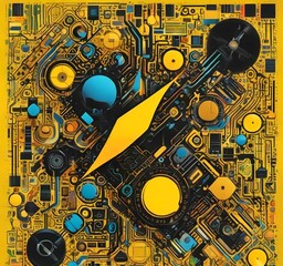 Poster - illustration of abstract technology background.